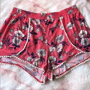 Pink Floral Shorts